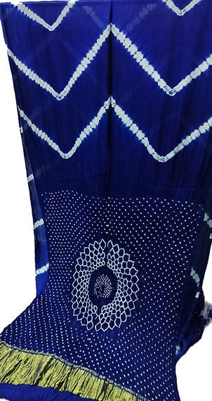 Modal Silk Tie Dye Leheriya Print Makdi Pallu Saree