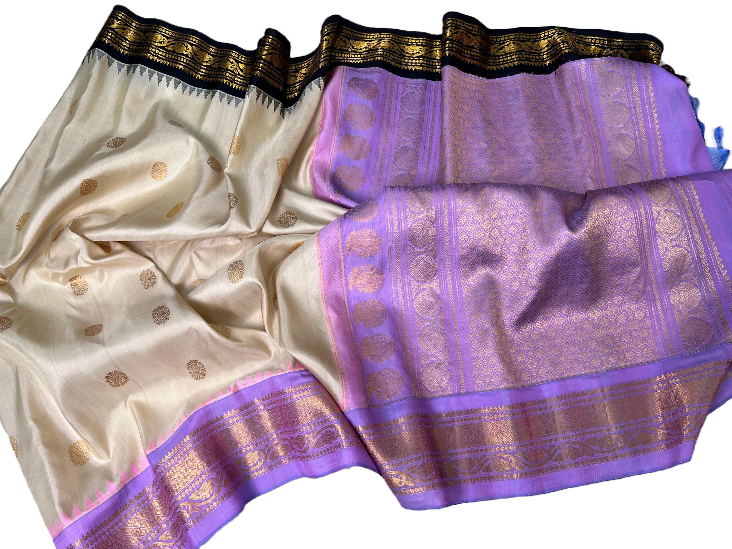 Gadwal Pure Silk Authentic Handloom Saree with Ganga Jamuna Borders