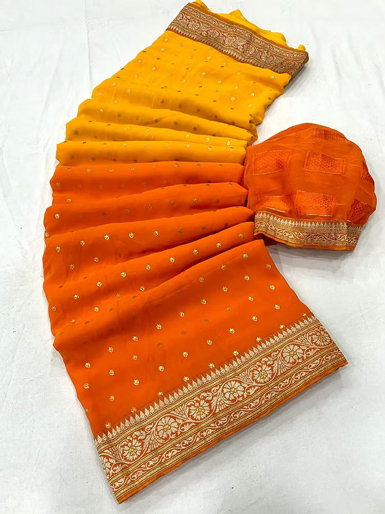 Double Shaded Georgette Saree