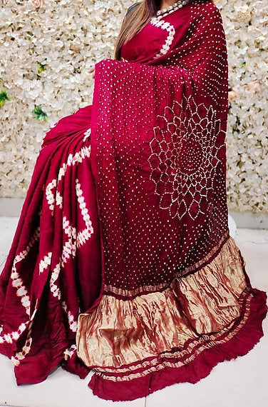 Modal Silk Tie Dye Leheriya Print Saree