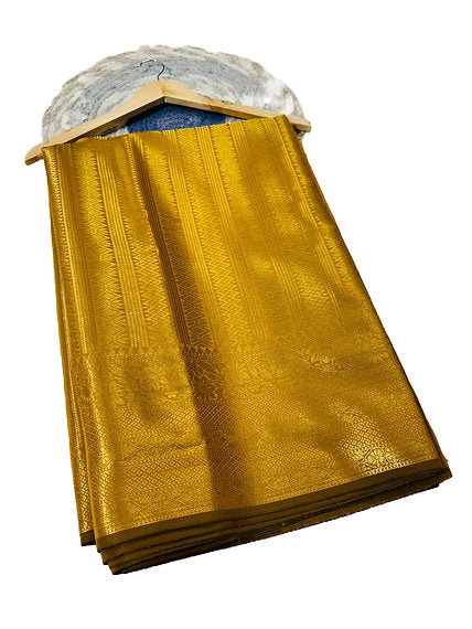 Mustard Shade Banarasi Soft Katan Saree With Brocade Blouse Piece