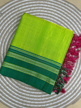 Plain Viscose By Cotton Gayatri Border Saree