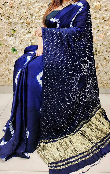 Modal Silk Tie Dye Leheriya Print Makdi Pallu Saree