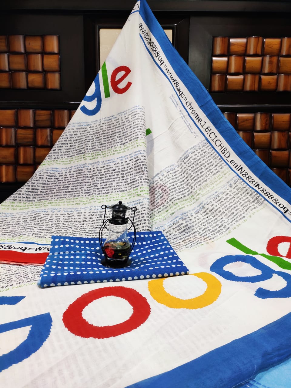 Quirk up your wardrobe with Google Print Mul Cotton Saree - Ethnics Land