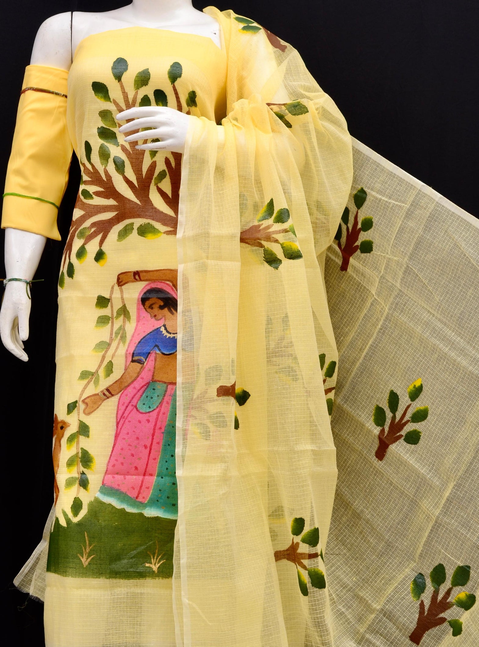 Hand-Painted Kota Doria Suit Piece