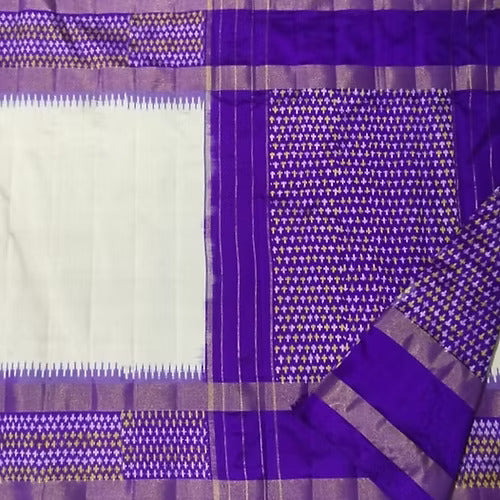 Pure Ikkat Silk Pattu Saree With Blouse Piece