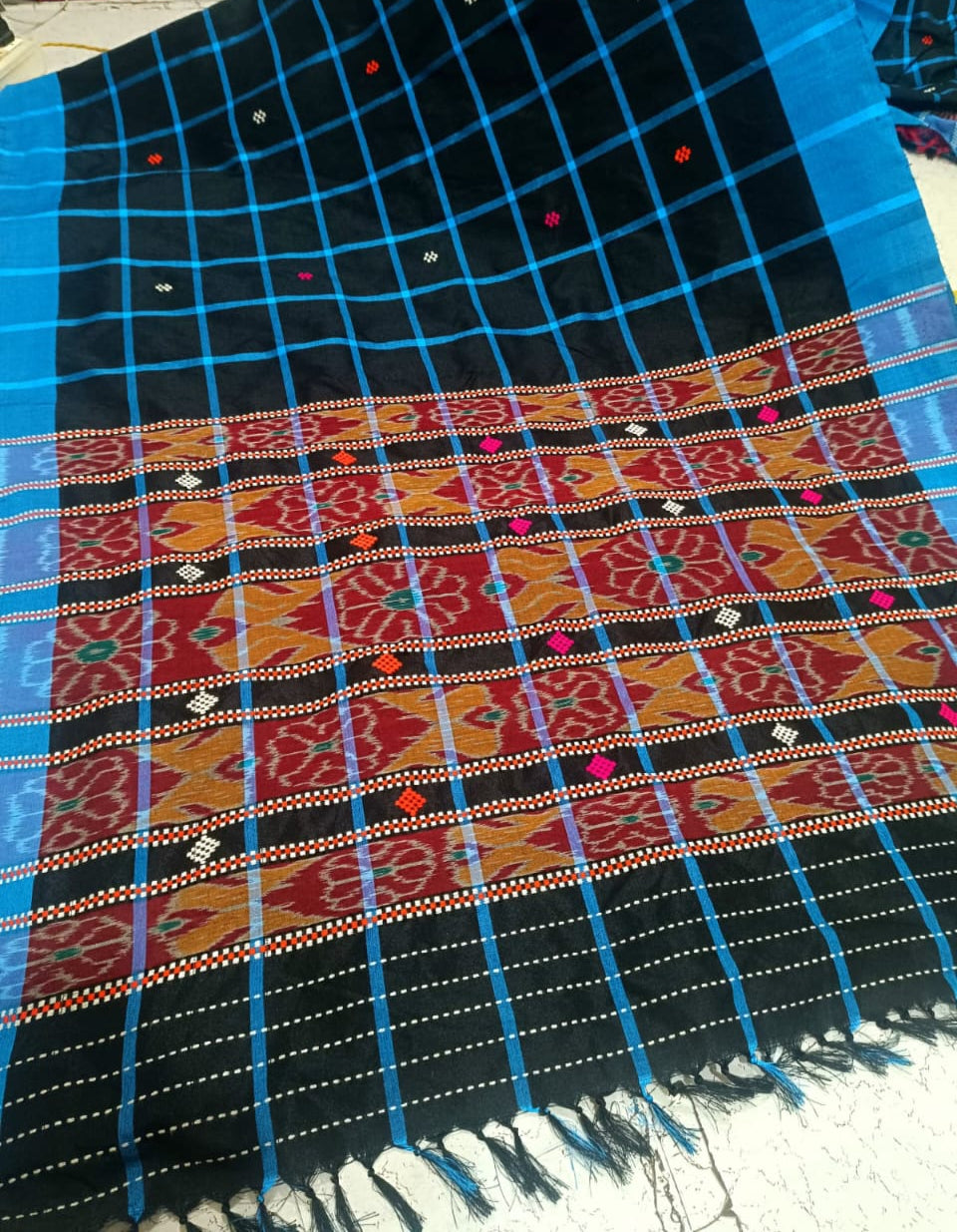 Tribal Handloom Santhali Silk Cotton Saree