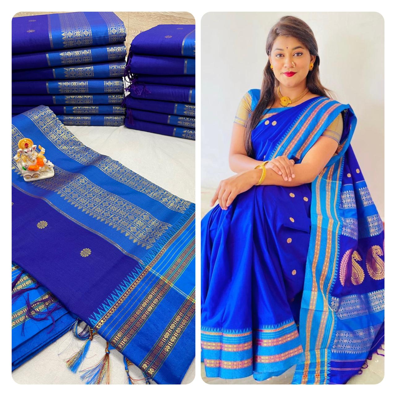 Royal Blue Narayan Peth Saree