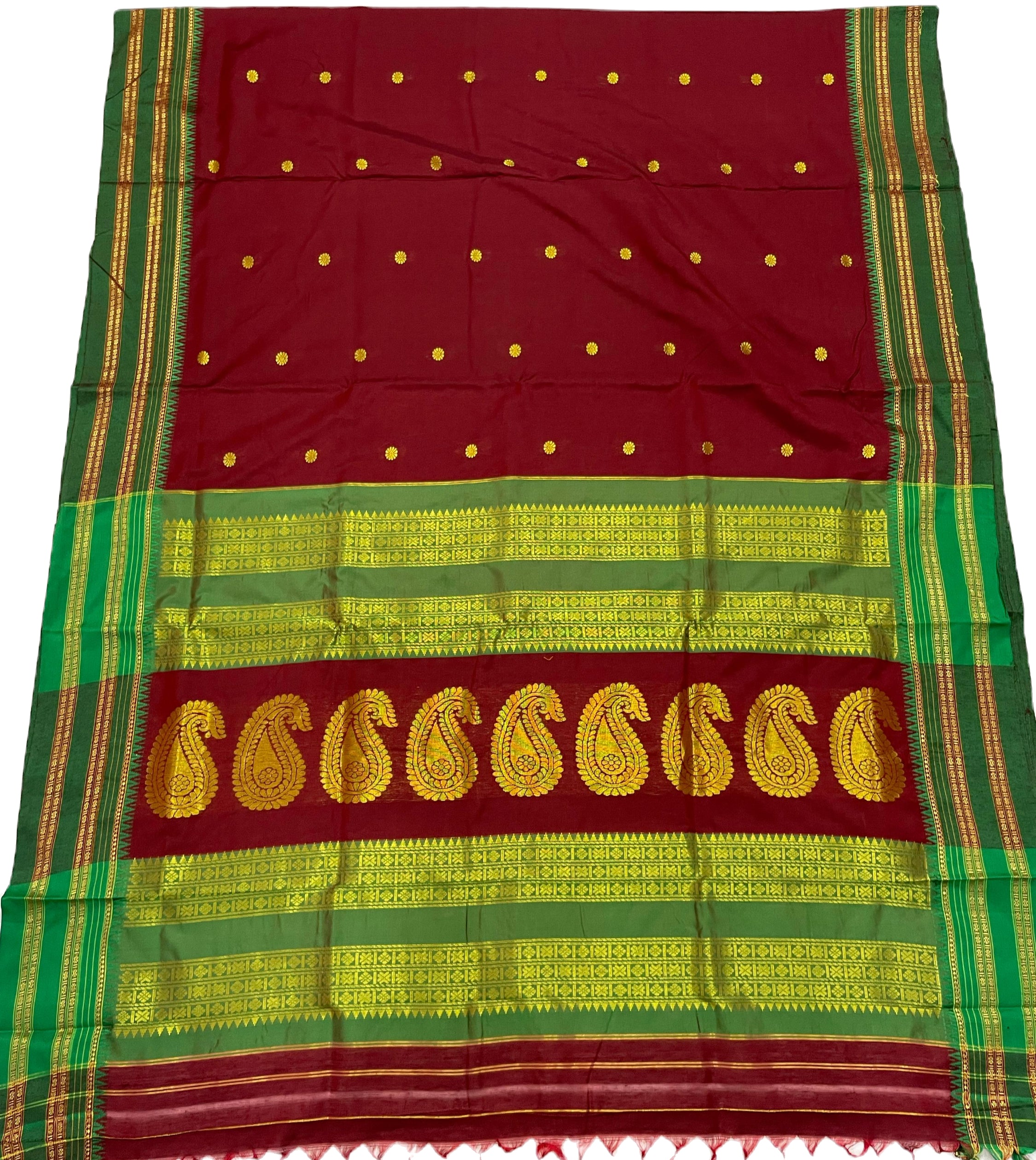Maroon Color Special Narayanpeth Border Golden Pallu Saree