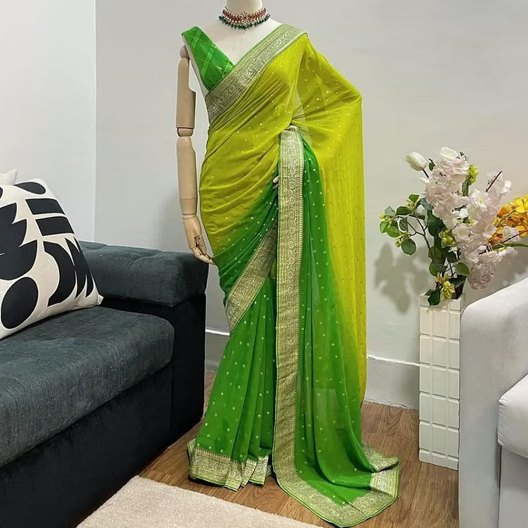 Double Shaded Georgette Saree