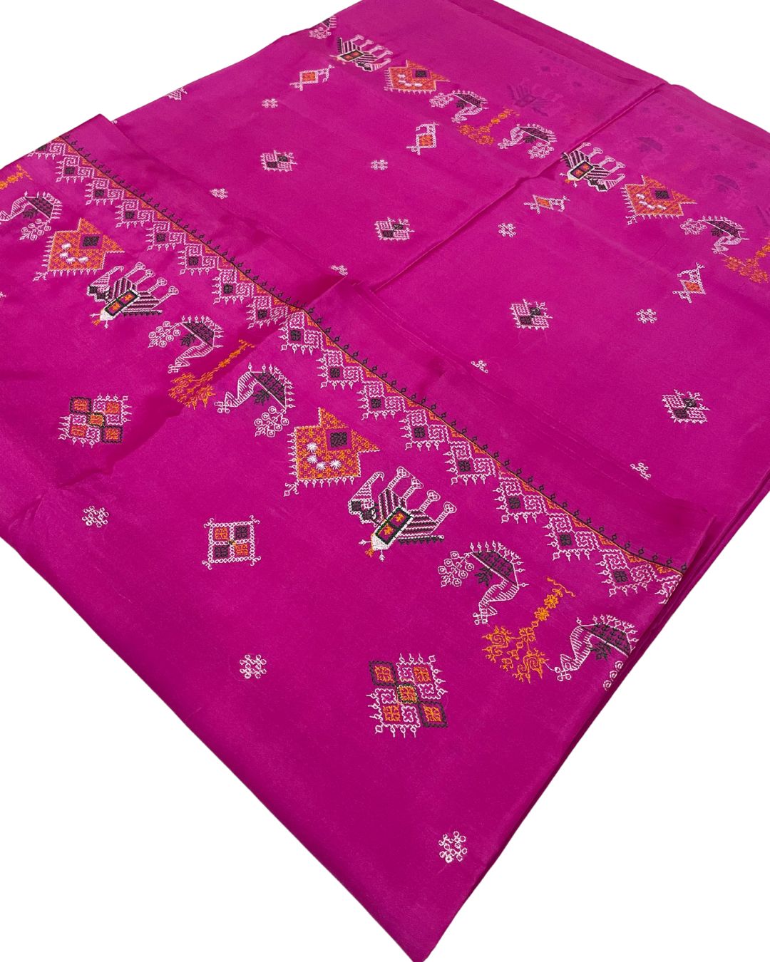 Pink Kasuti Work Malai Silk Saree