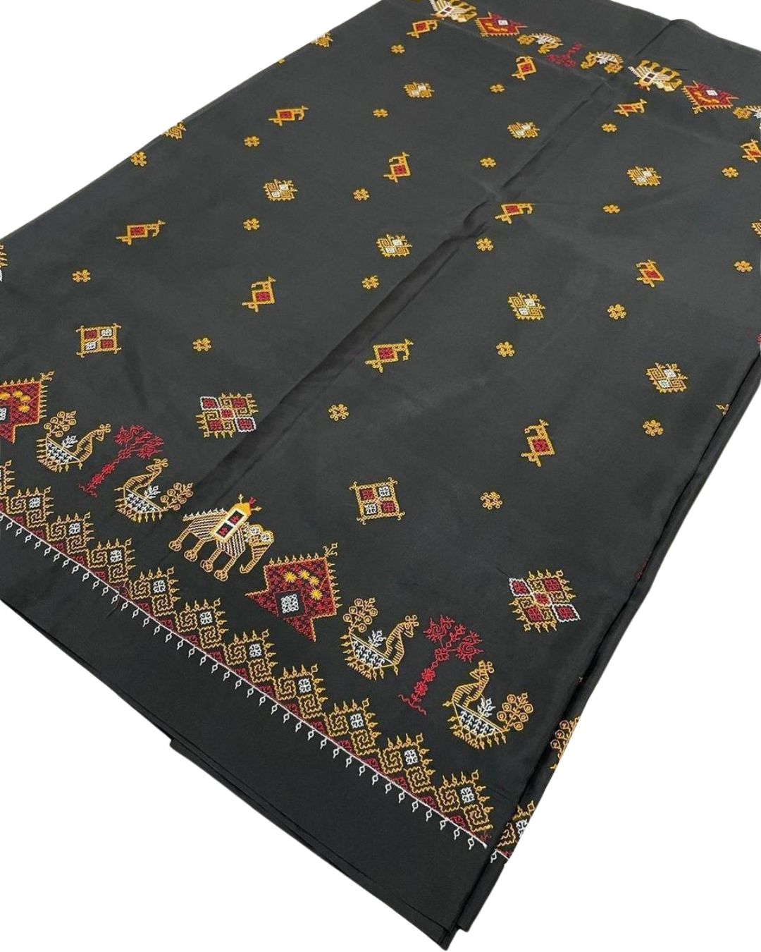 Black Kasuti Work Malai Silk Saree