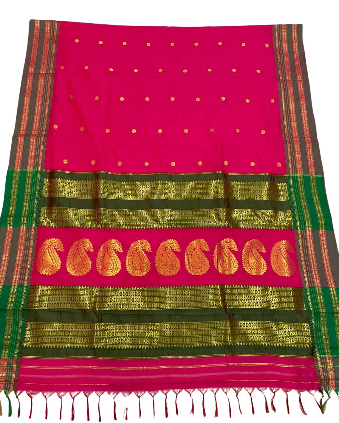 Vibrant Hot Pink Narayanpeth Cotton Saree – South Indian Wedding Special