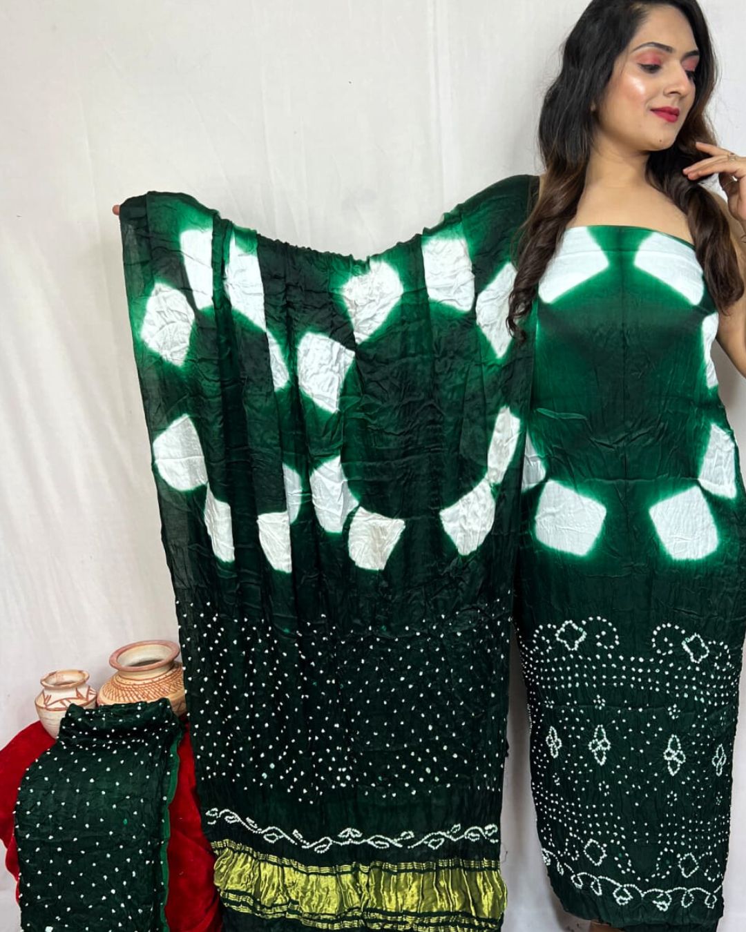 Pure Modal Silk Bandhani Salwar Suit Set
