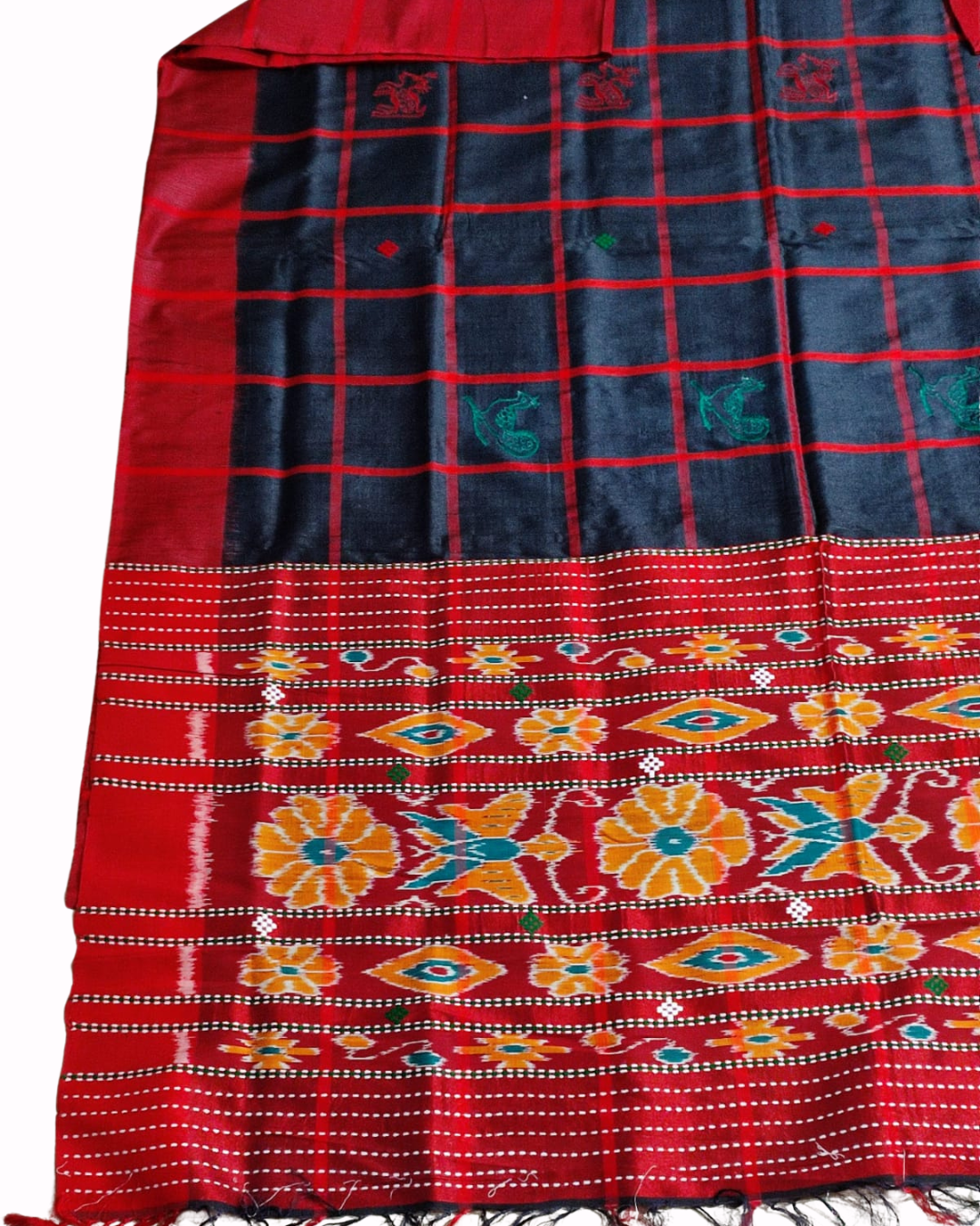 Authentic Handwoven Santali Tribal Pure Tussar Silk Saree