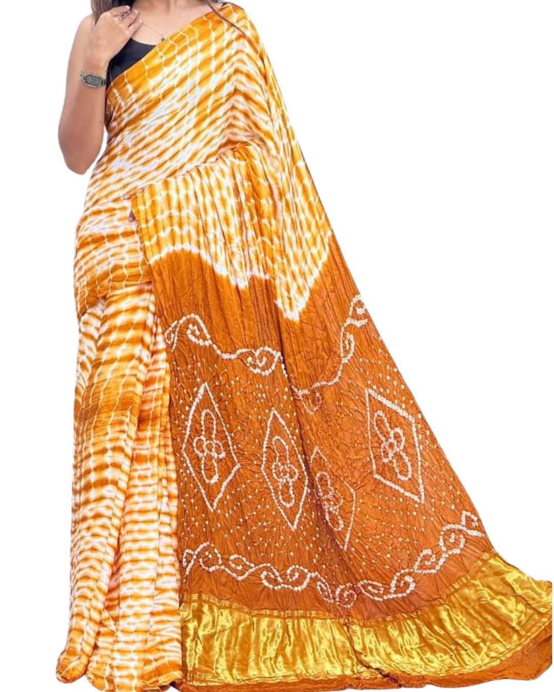Pure Modal Silk Bandhej Shibori Saree