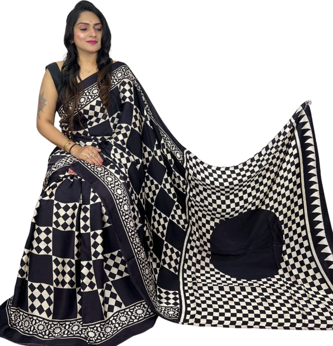 Unique Pure Modal Silk Saree | Natural Vegetable Dyed