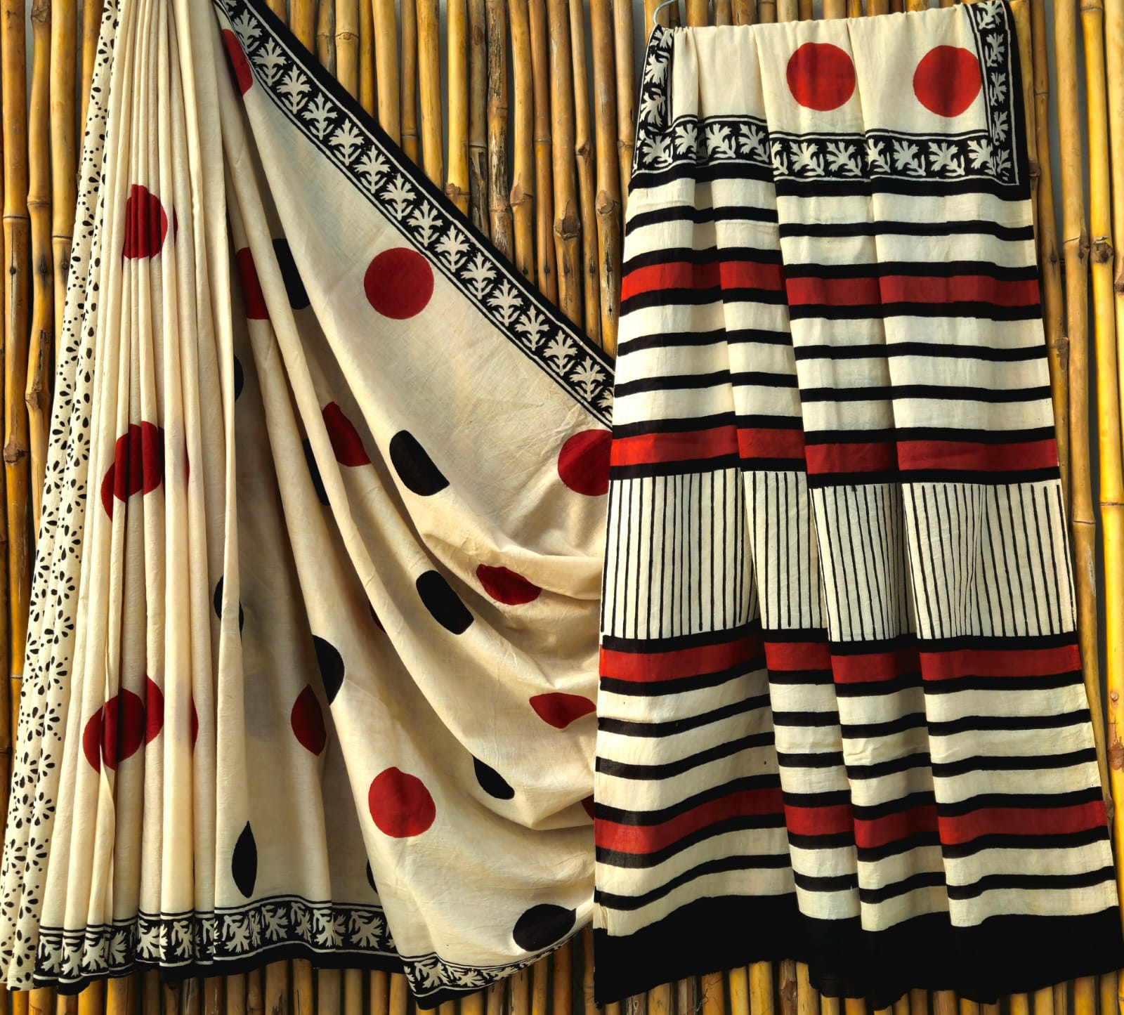 Pure Cotton Mul Saree | Natural Eco-Friendly Colors