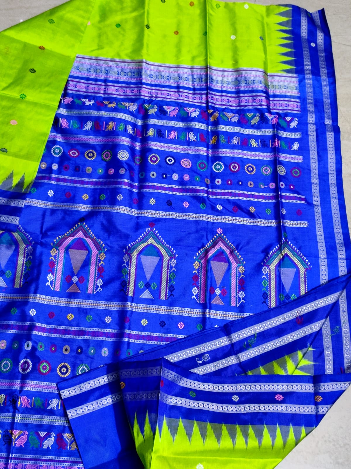 Authentic Sambalpuri Handloom Double Ikat Dolabedi Pure Mulberry Silk Saree
