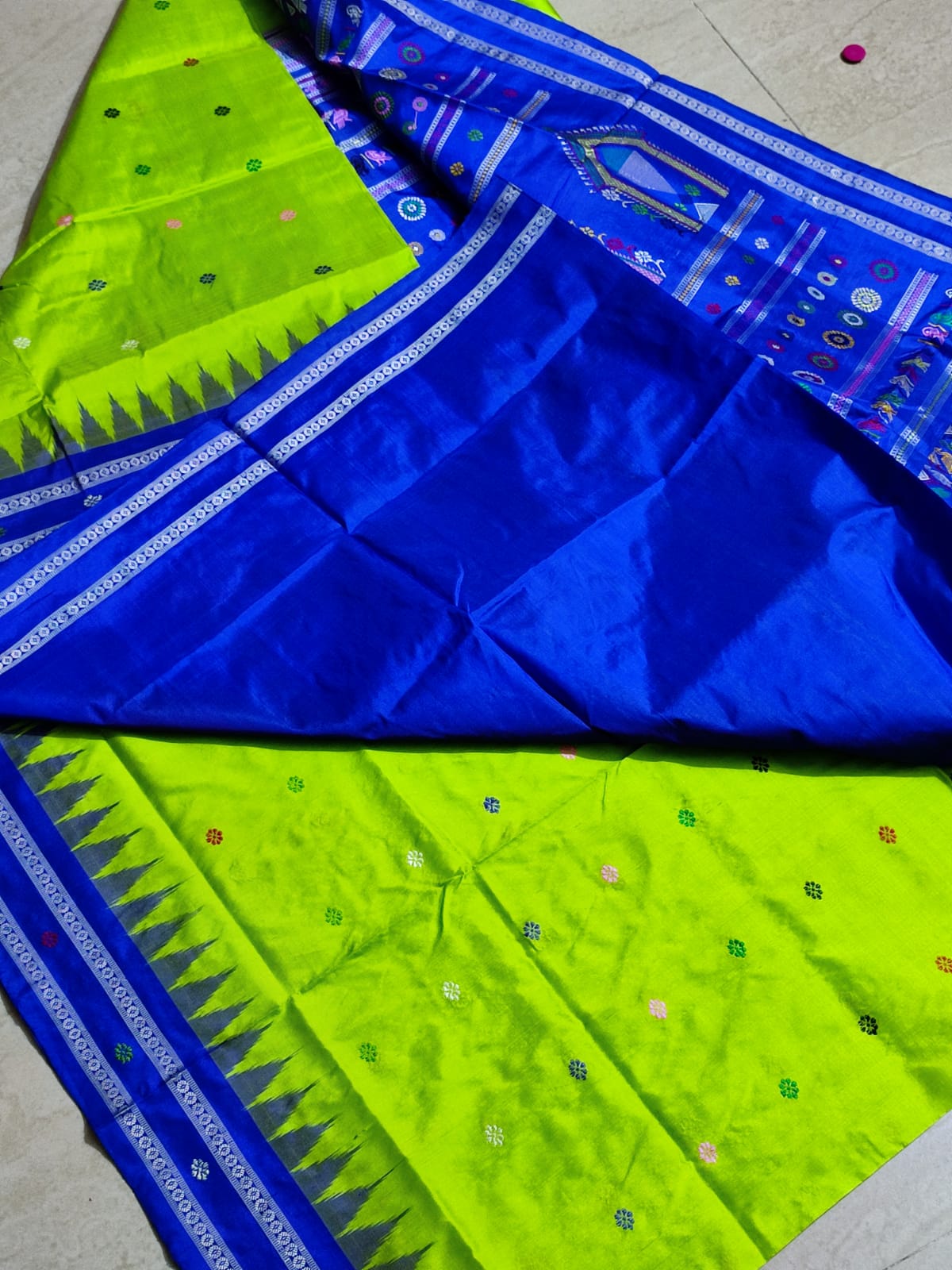 Authentic Sambalpuri Handloom Double Ikat Dolabedi Pure Mulberry Silk Saree