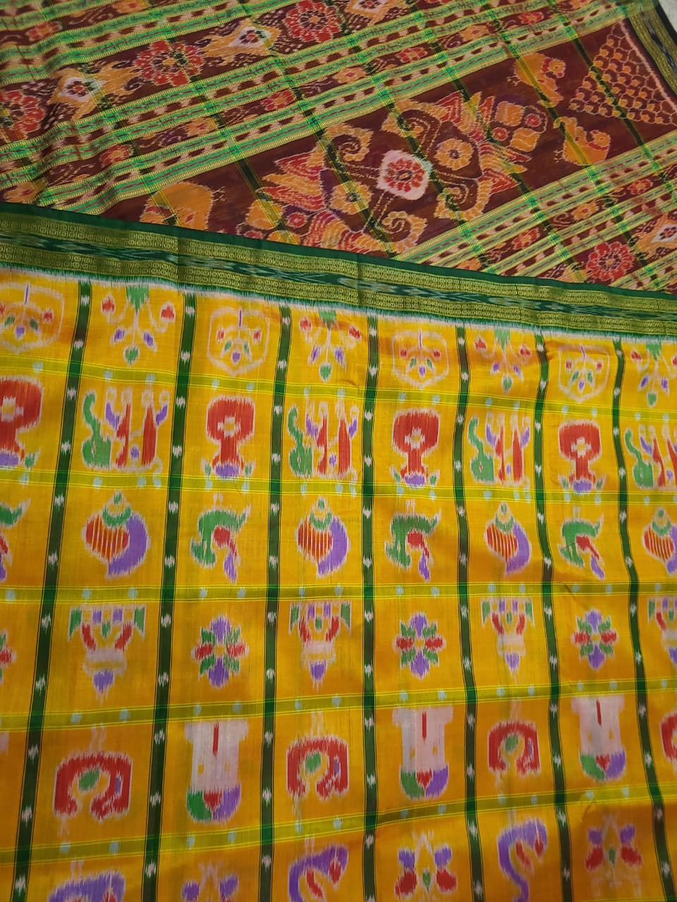Handloom Khandua Mulberry Silk (Pata) Saree