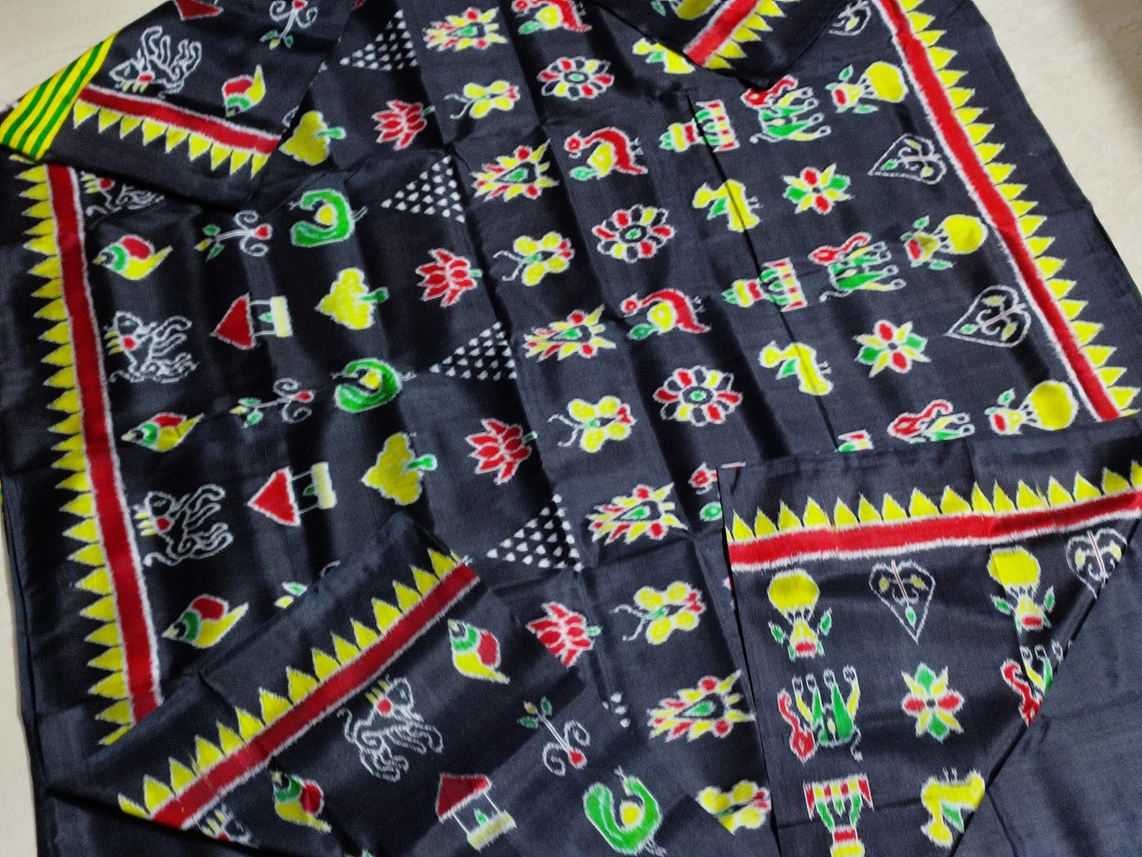 Navakothi Mulberry Silk Multicolor Pallu Saree