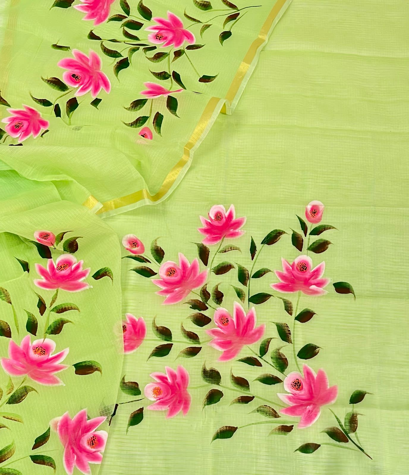 Kota Doria Hand Painting Suit