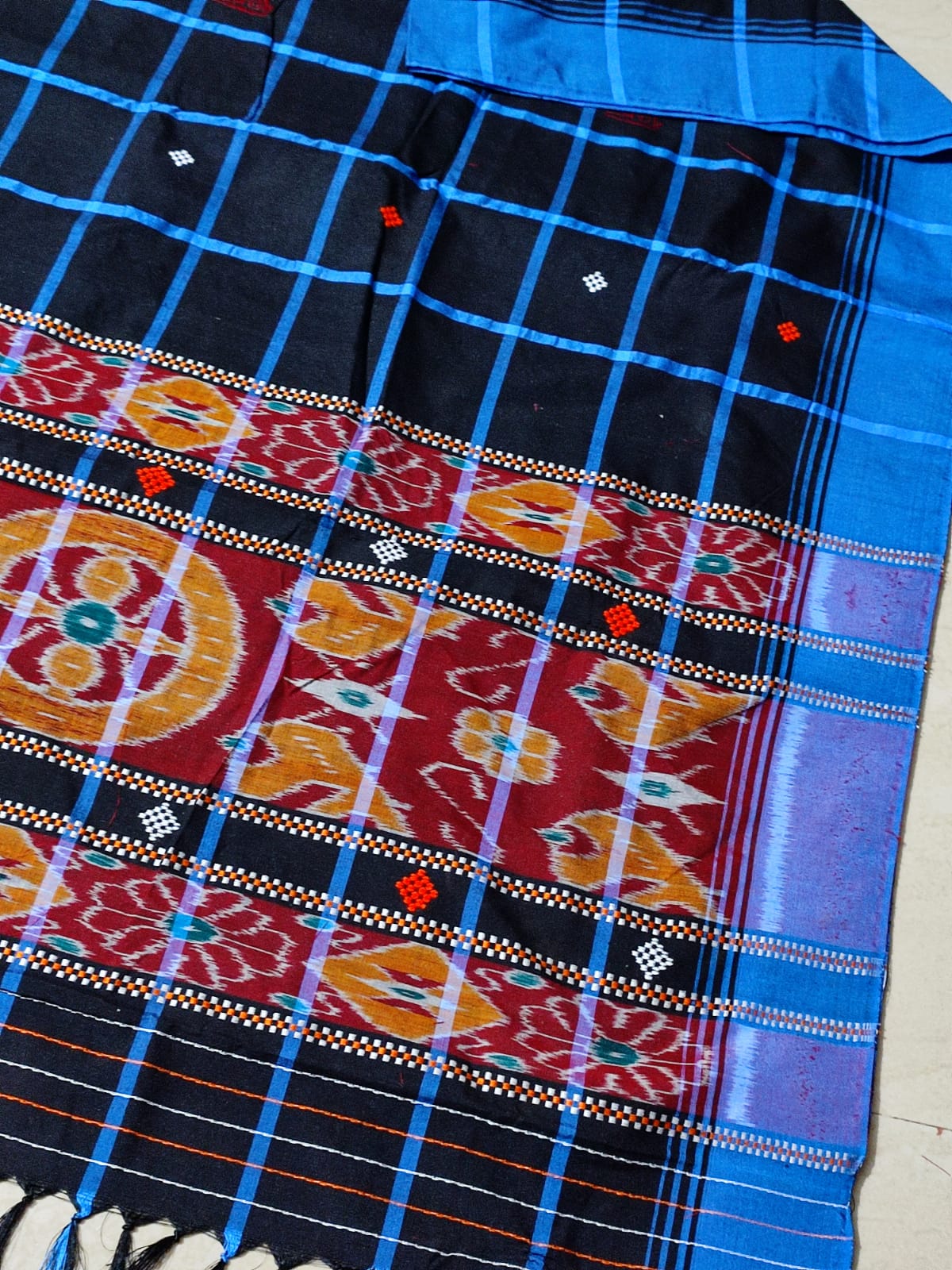 Tribal Handloom Santhali Silk Cotton Saree