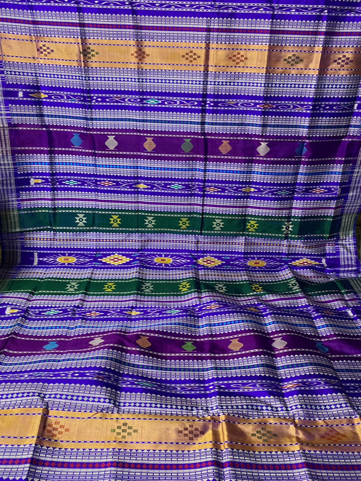 Pastel Orange Berhampuri Silk Saree