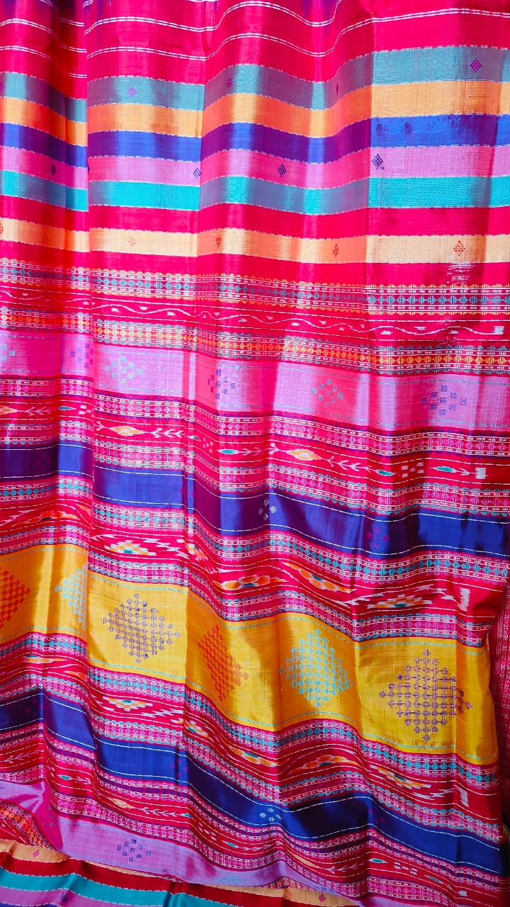 Exclusive Blue Color Berhampuri Double Pallu Silk Saree