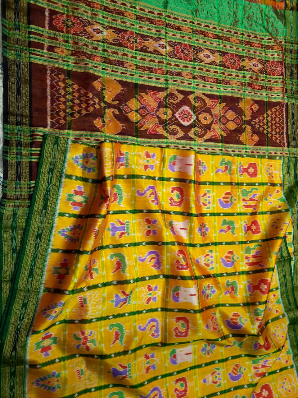 Handloom Khandua Mulberry Silk (Pata) Saree