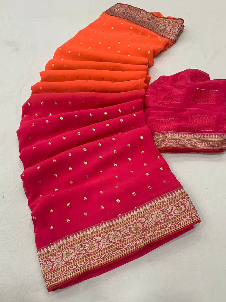 Double Shaded Georgette Saree