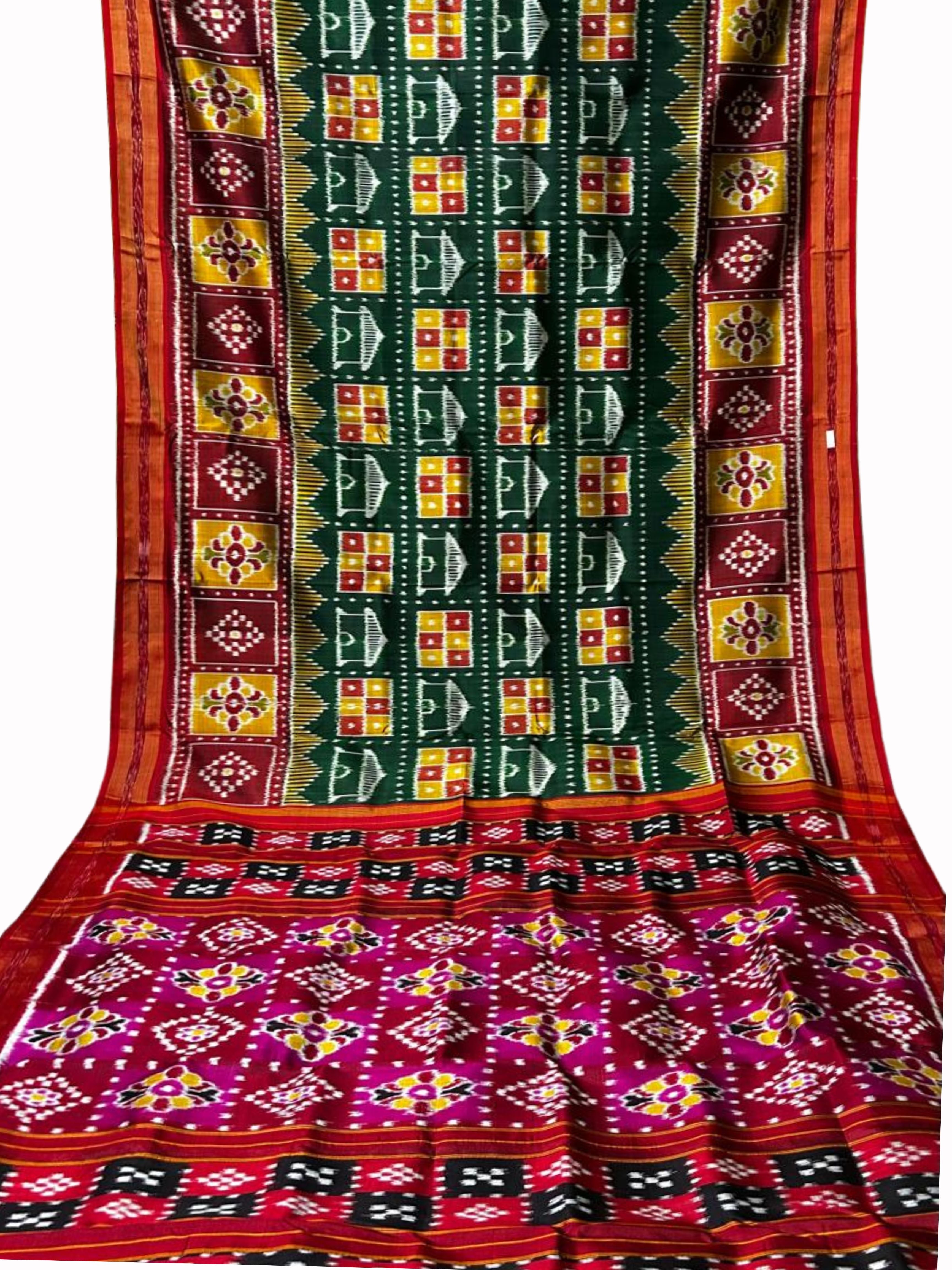 4-Ply Khandua Bandha Silk Saree: A Symbol of Grace and Tradition