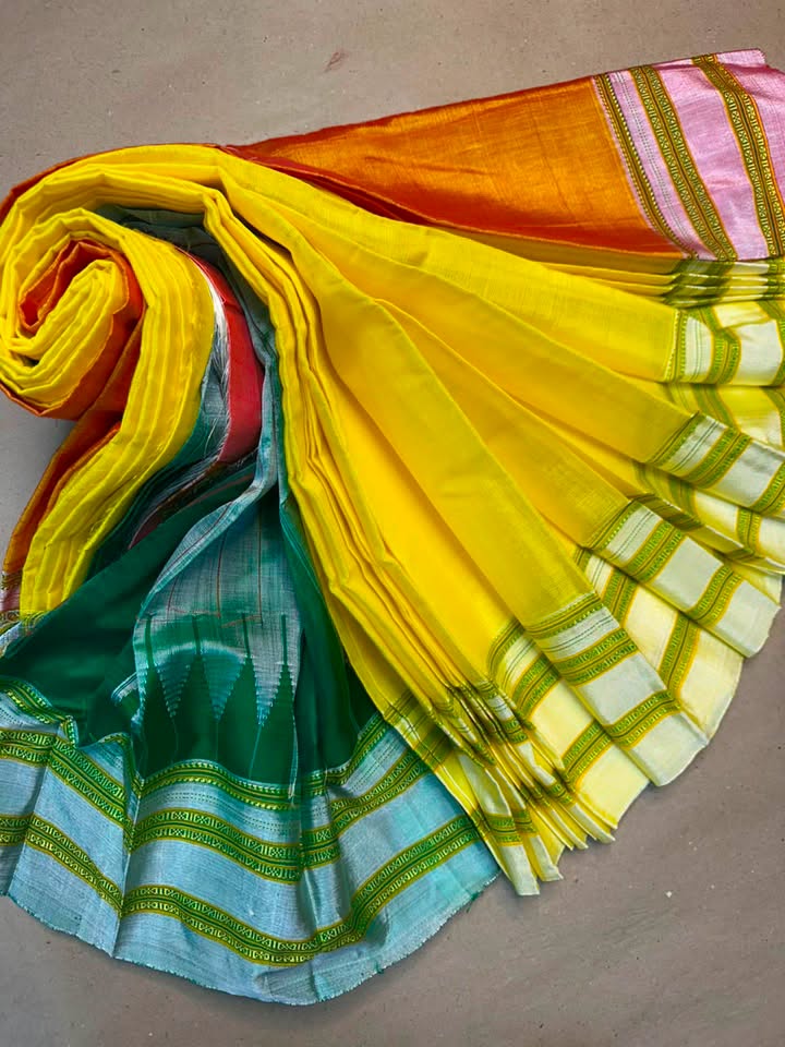 Karnataka Pure Handloom Ilkal Gayatri Saree – Silk Pallu | Viscose Cotton Body