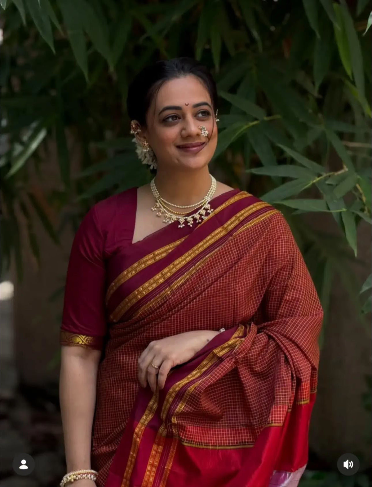 Karnataka Handloom Ragawali Checks Ilkal Saree | Pure Cotton Viscose with Pure Silk Pallu