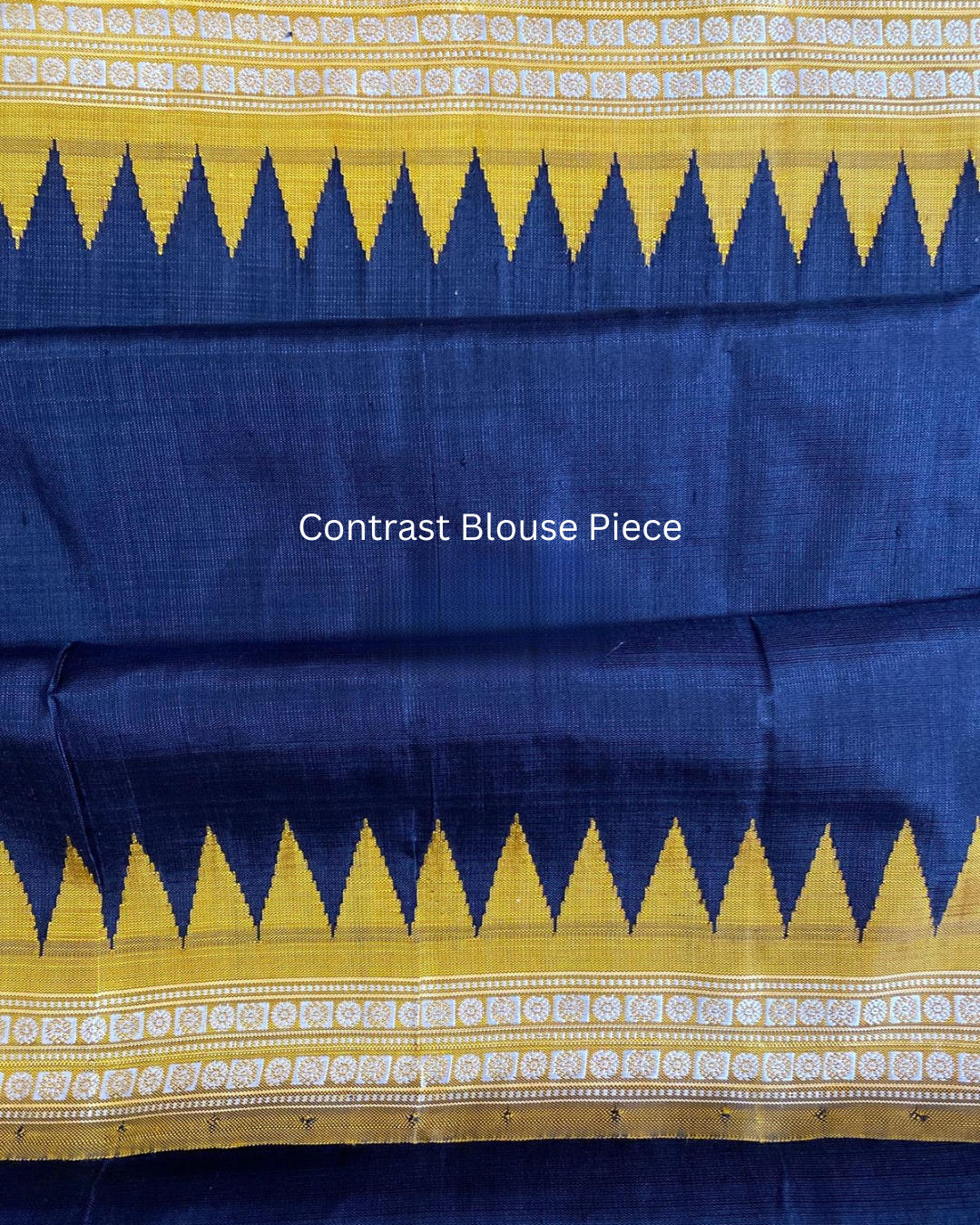 Berhampuri Silk Saree – Double Aanchal Elegance in Mustard & Black