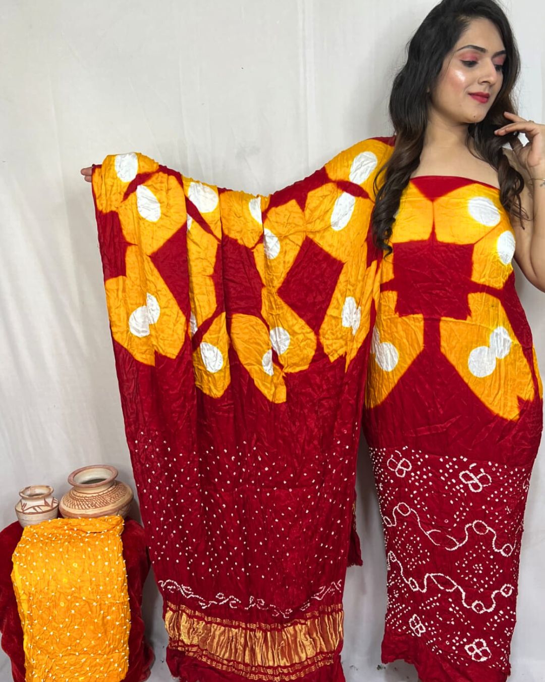 Pure Modal Silk Bandhani Salwar Suit Set