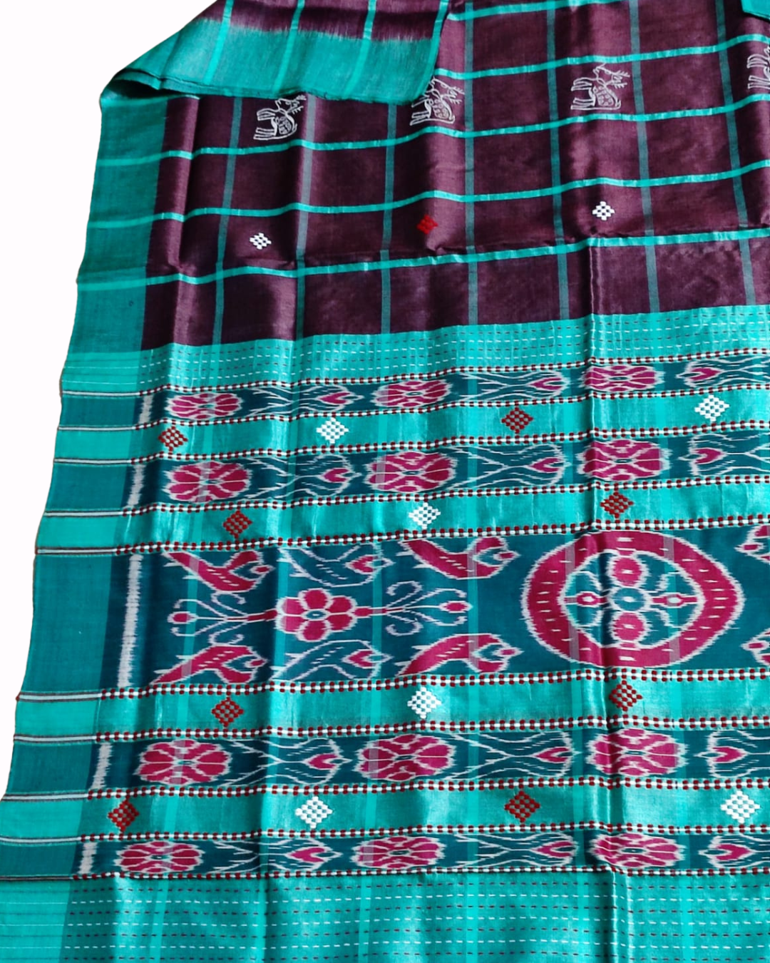 Authentic Handwoven Santali Tribal Pure Tussar Silk Saree