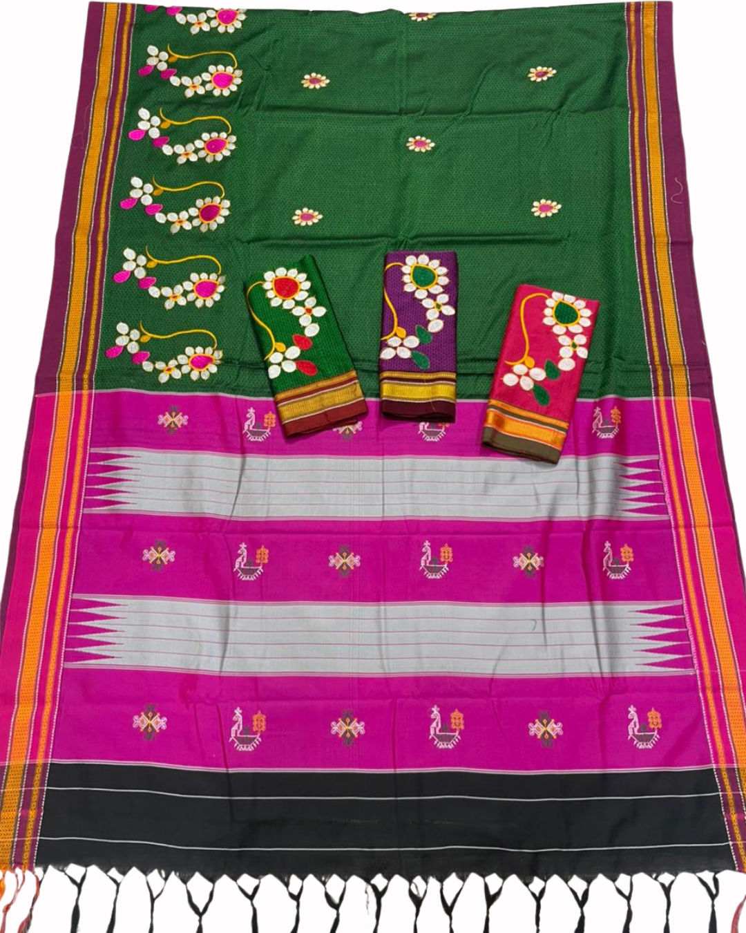 Nath Work Resham Khan Maharashtrian Saree