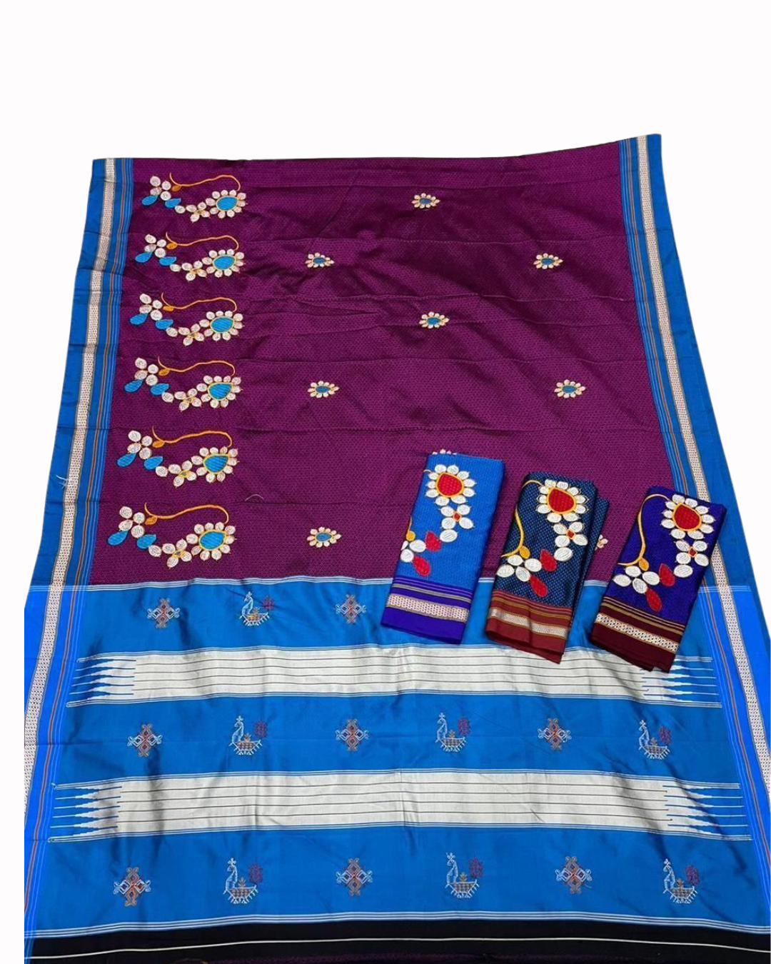 Deep Purple Nath Work Resham Khan Maharashtrian Saree