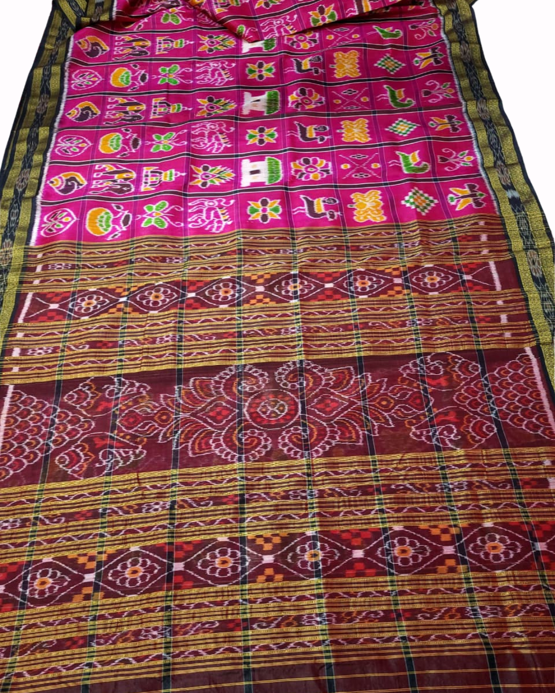 Exclusive Authentic Odisha Handloom Khandua Mulberry Silk Nabakothi Saree