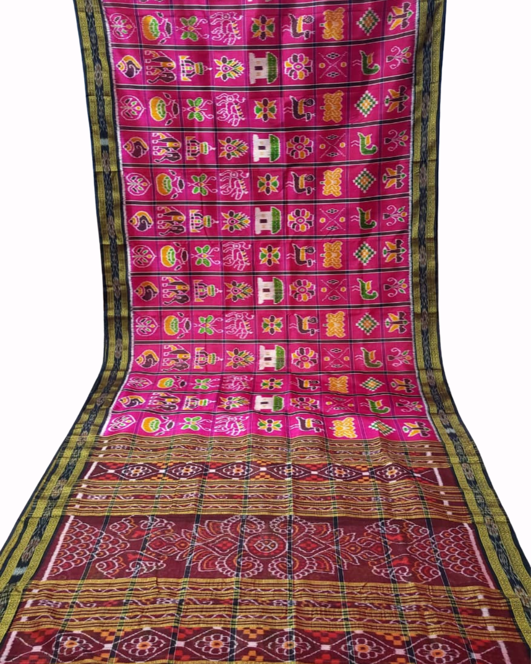 Exclusive Authentic Odisha Handloom Khandua Mulberry Silk Nabakothi Saree