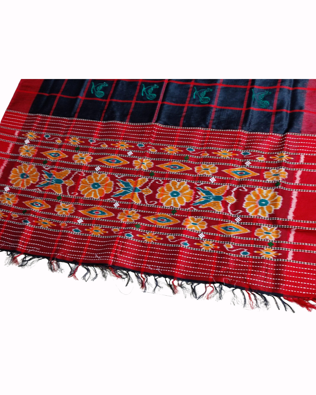 Authentic Handwoven Santali Tribal Pure Tussar Silk Saree