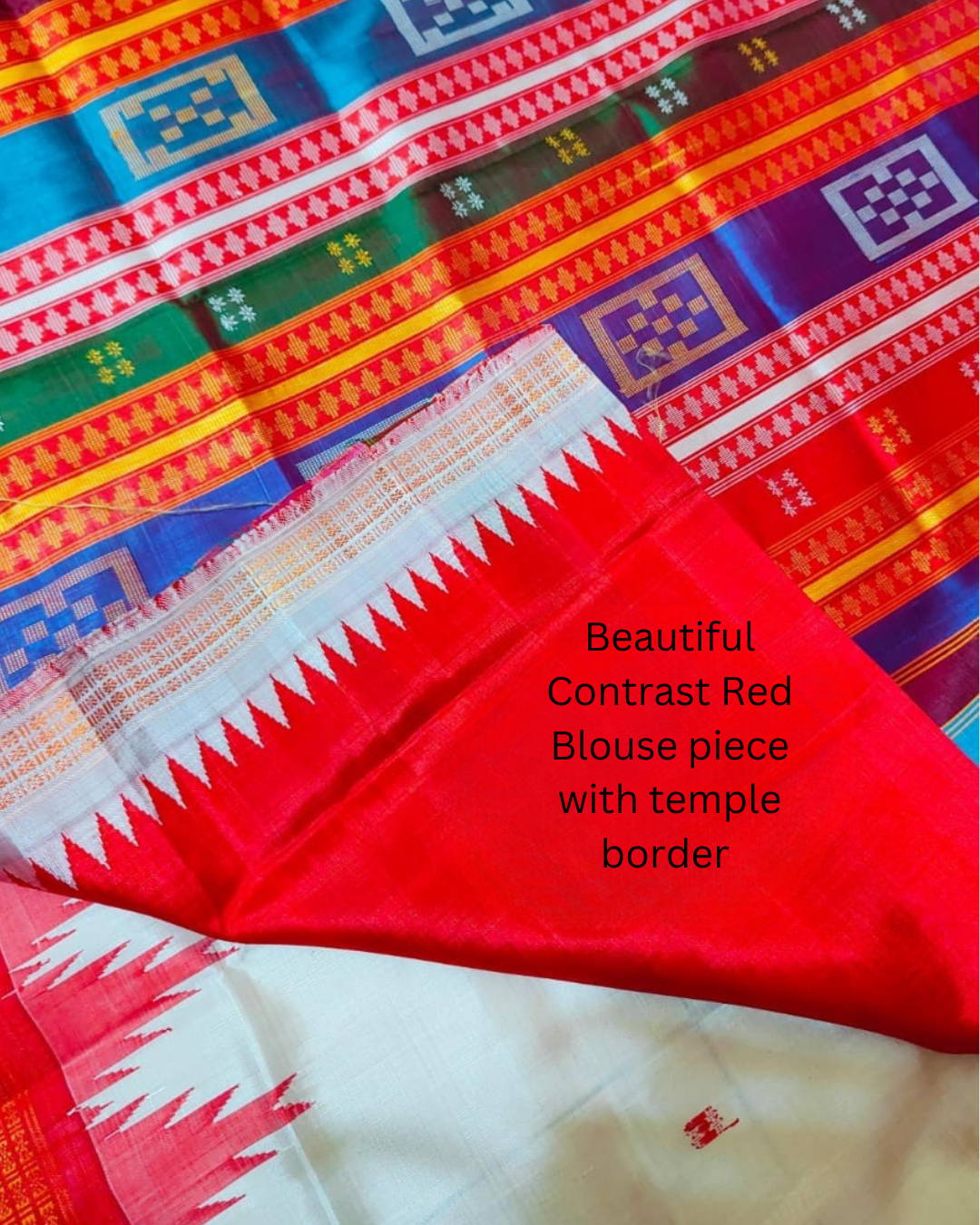 Berhampuri Silk Saree 4 Fulia Rudraksha Border Double Pallu - Odisha Handloom