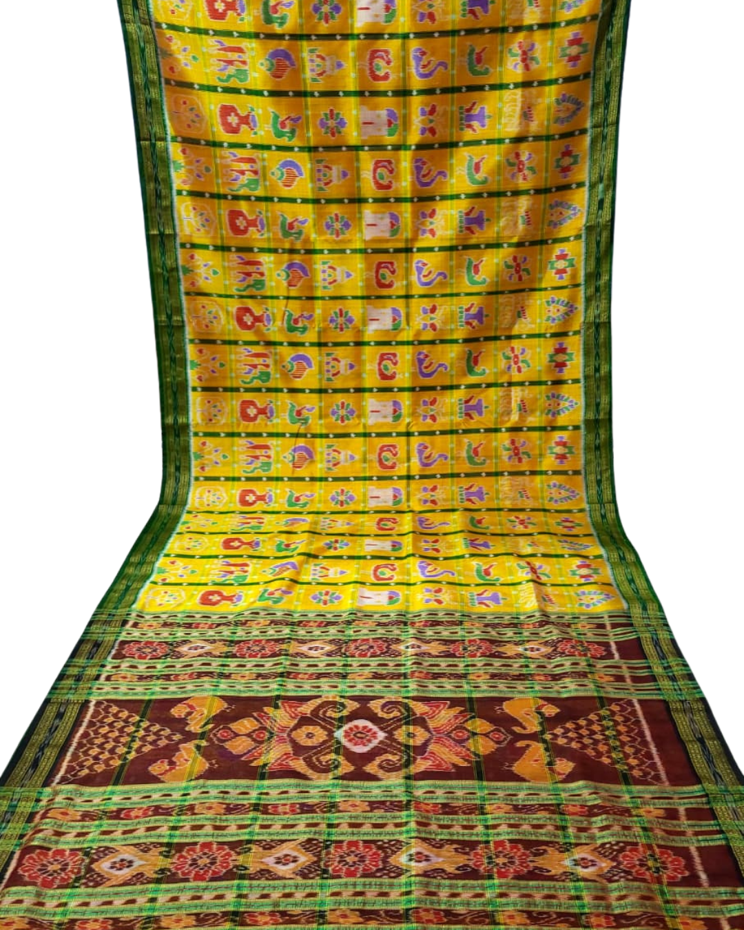 Handloom Khandua Mulberry Silk (Pata) Saree
