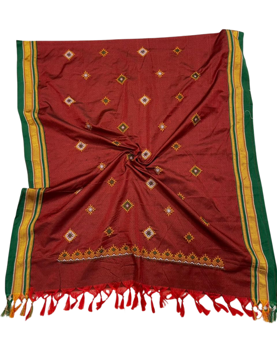 Customise Resham Khun Dupatta with Kasuti Work