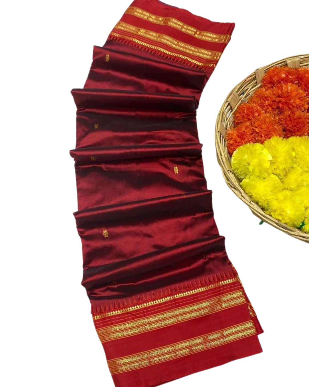 Narayanpeth Pure Silk Saree – 1 Ply Weaving | Traditional Palllu