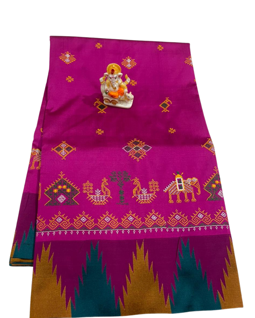 New Arrival Catlon Silk Kasuti Embroidery Saree