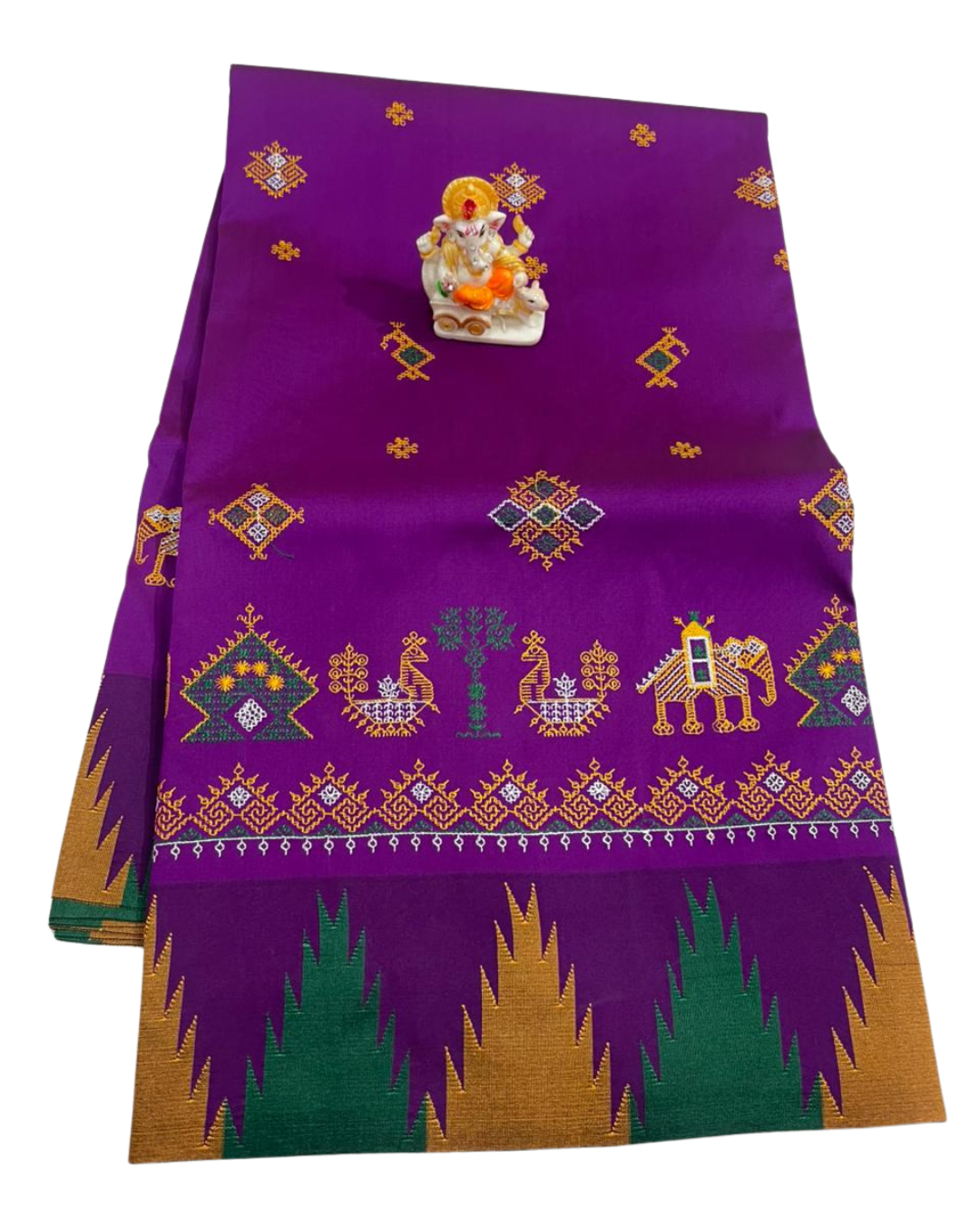 New Arrival Catlon Silk Kasuti Embroidery Saree