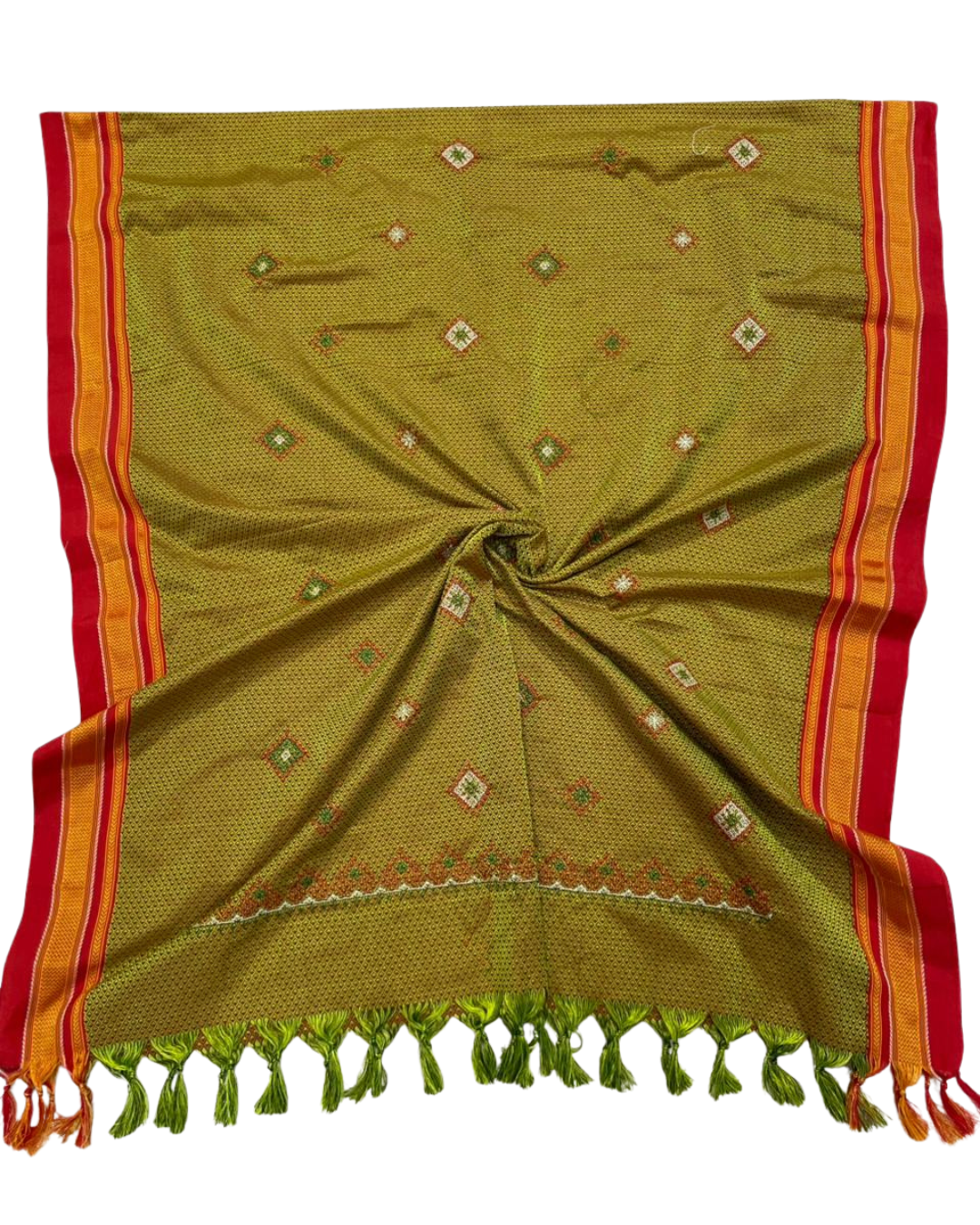 Customise Resham Khun Dupatta with Kasuti Work